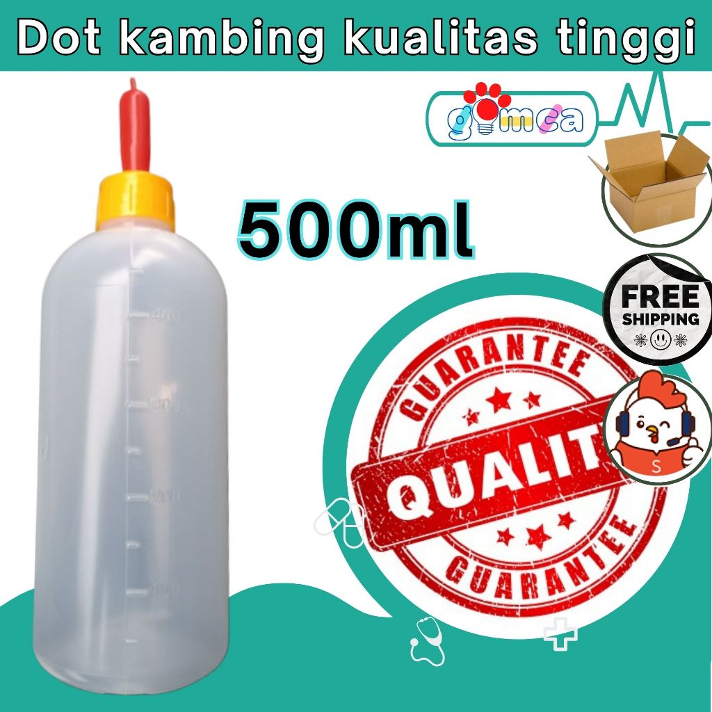 DOT KAMBING BERSEAL DAN BOTOL DOT ANAK KAMBING 500ml GIMCA