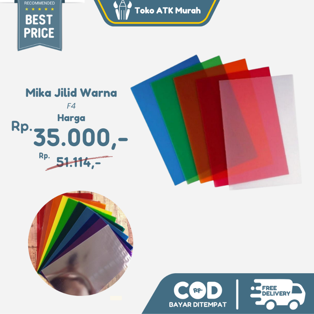 

Cover Plastik Mika Jilid F4 / Folio Bening - Warna