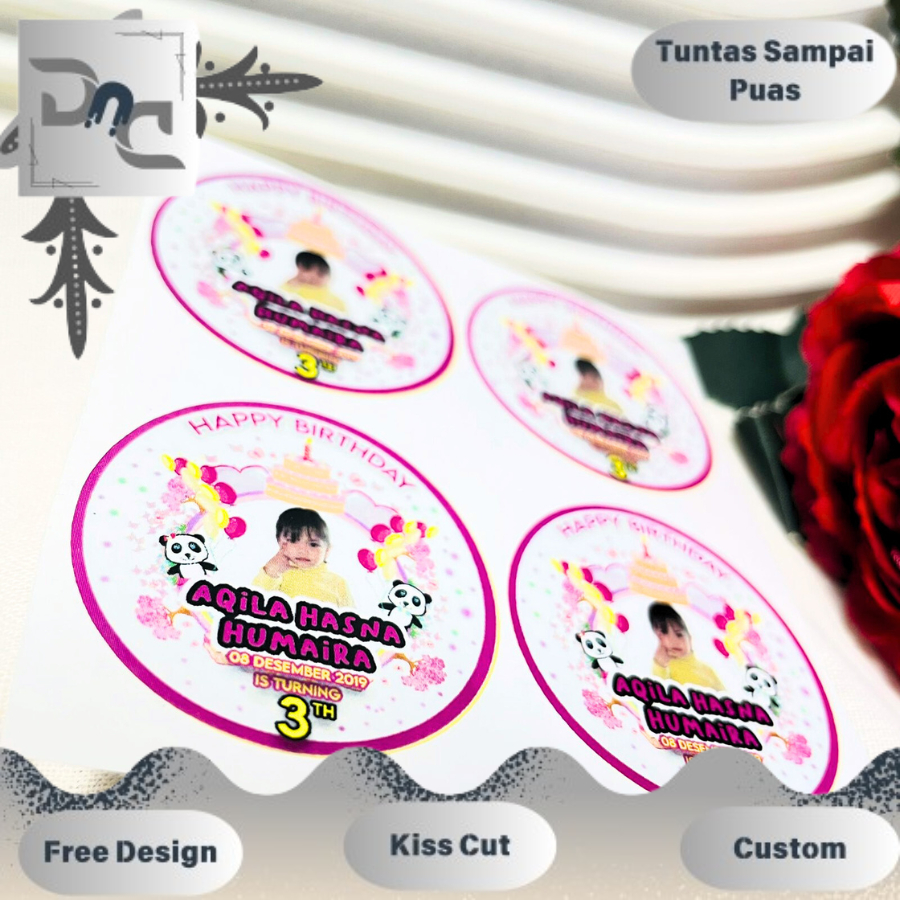 

2-4 Sticker Undangan Ulang Tahun Anak Label Stiker Happy Birthday DND Bahan Vinyl Anti Air