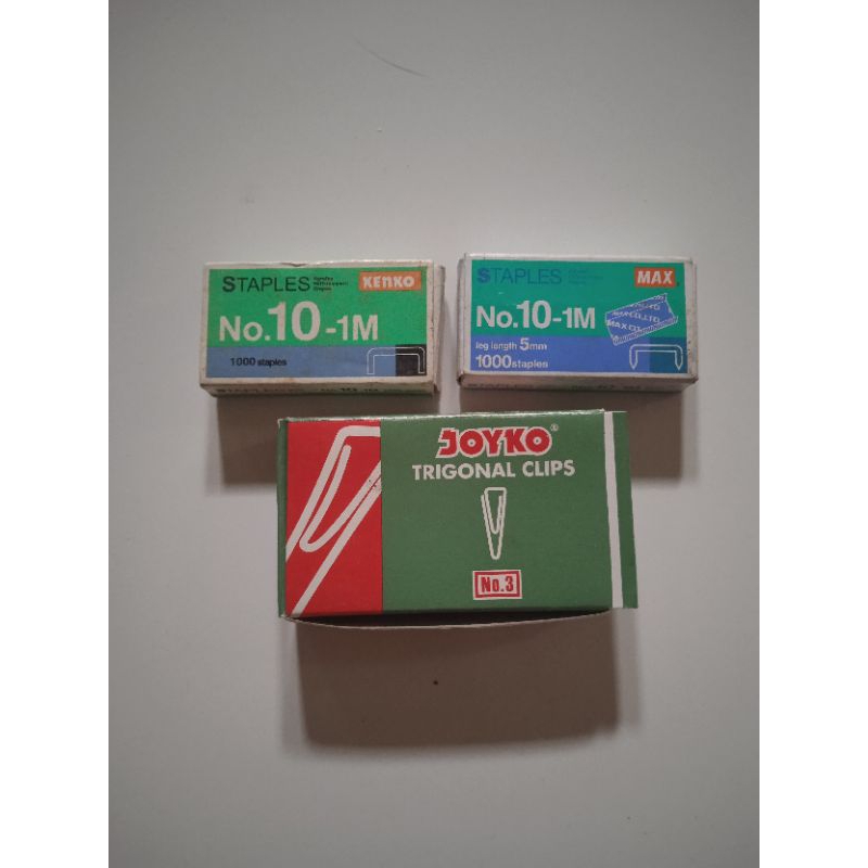 

Joyko Klip Kertas Segitiga 1 Pack & Isi Staples 2 Pack (HARGA TOTAL)