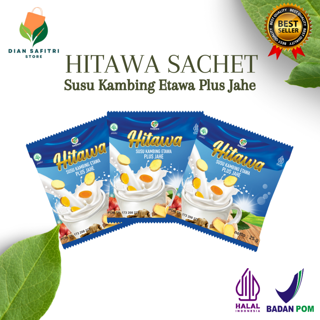 

HITAWA SACHET Susu Kambing Etawa Plus Jahe Temulawak Kunyit Mengatasi Nyeri Tulang & Sendi