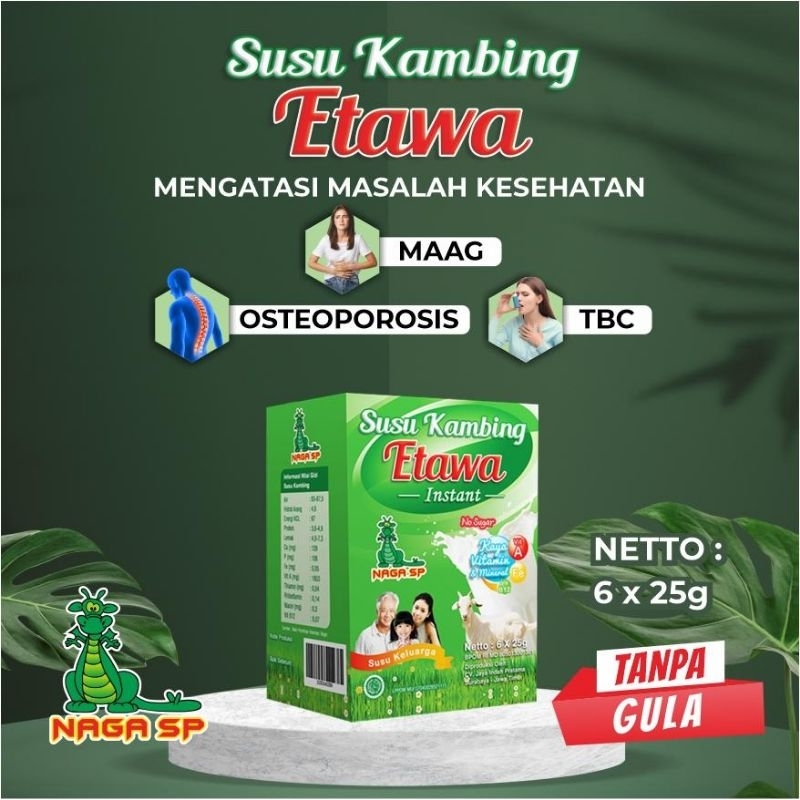 

Susu Kambing Etawa Naga SP 150 sachet (No Sugar) untuk sendi