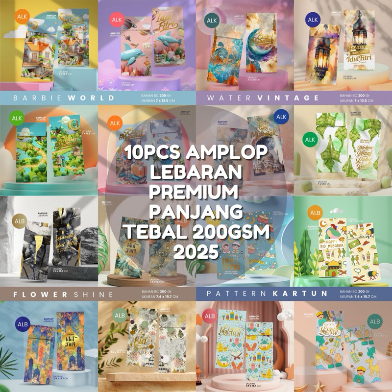 

ISI 10pcs Amplop Idul Fitri PREMIUM PANJANG 200GSM 2025 lebaran