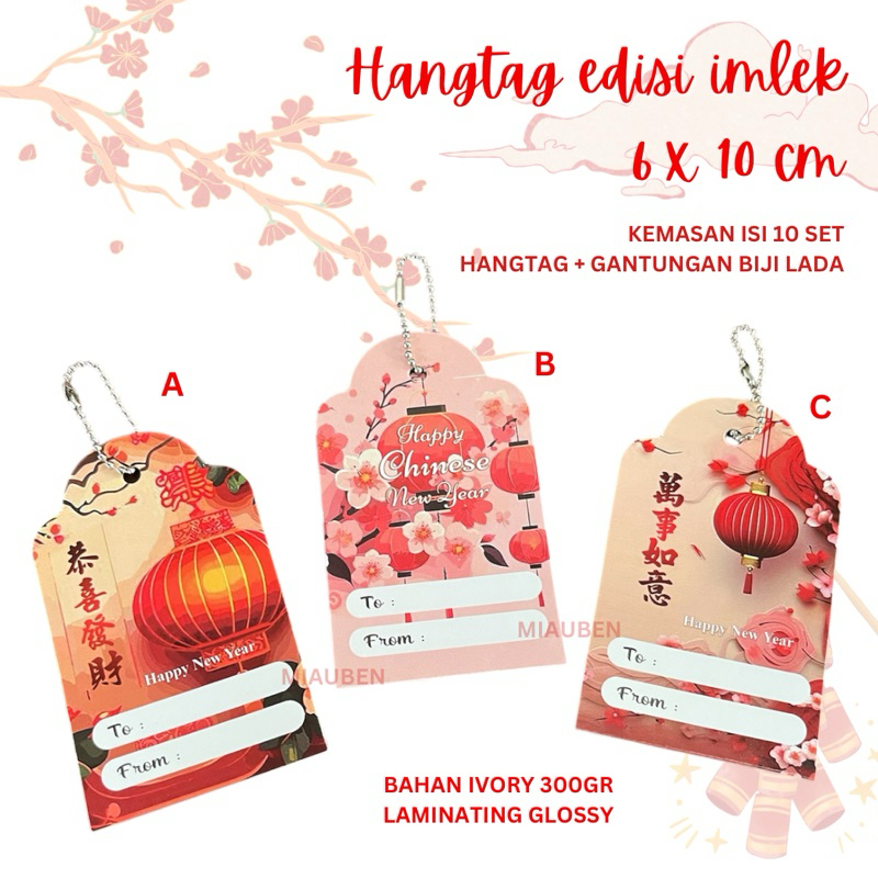 

Isi 10 set hangtag imlek kartu ucapan imlek
