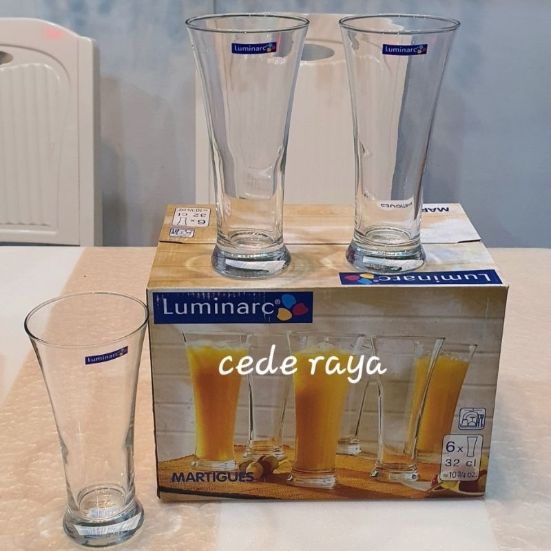 gelas jus kaca luminarc martigues 320 ml dijual per kotak isi 6 bh