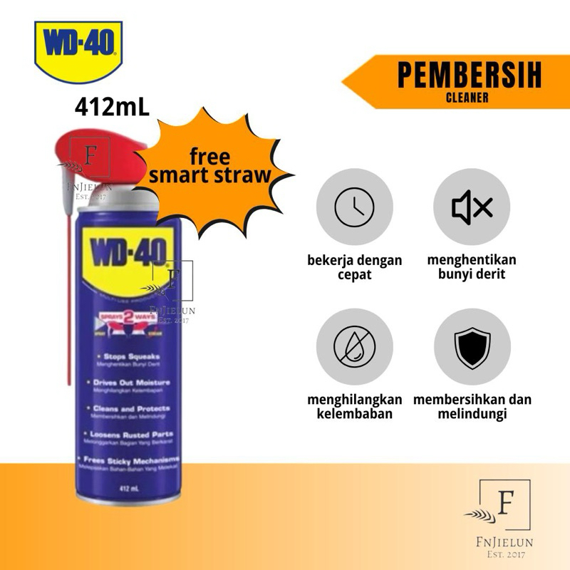 WD-40 / WD40 / WD 40 412ml Besar Cairan Pelumas Anti Karat Multi Use Product SmartStraw