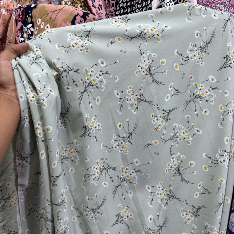 kain wolpeach premium - kain wolpeach motif bunga kecil - kain motif bunga kecil - kain Wolfis premi