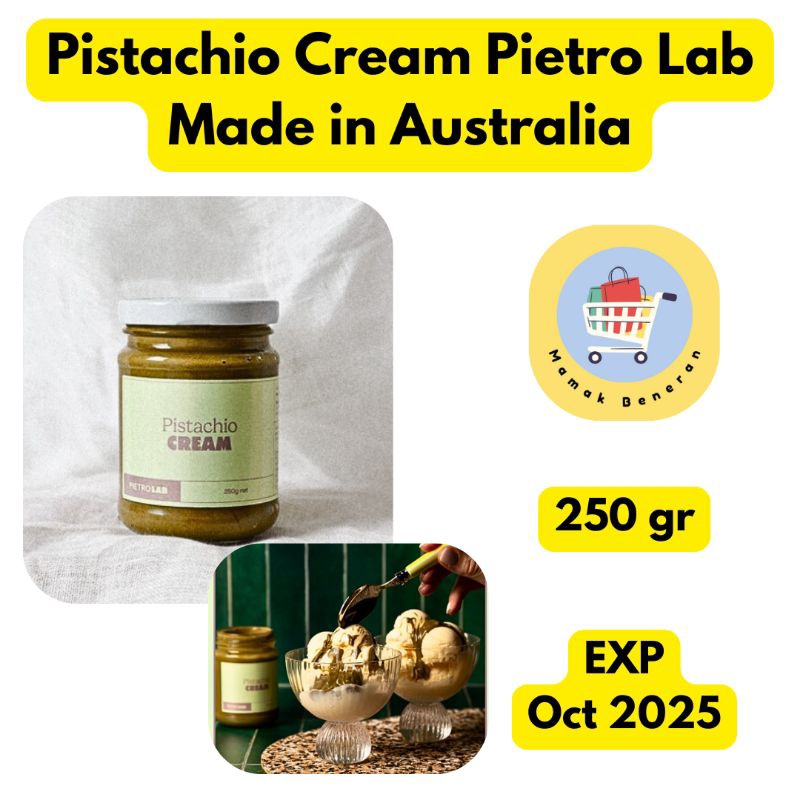 

Pistachio Cream Pietro Lab Selai Krim Made in Australia 250 gr