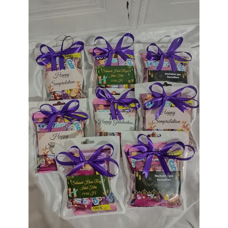 

mini gift snack tema warna ungu