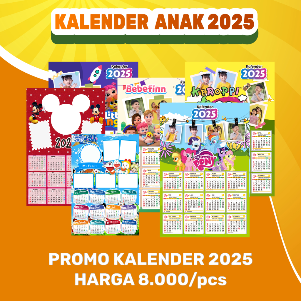 2 ARBA Kalender Dinding A3 Mata Itik Souvenir Tahun Baru - Custom Calendar Poster Happy New Year