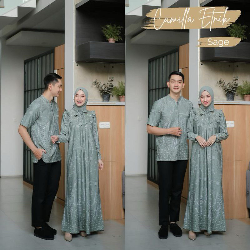 RENGGANIS - COUPLE LEBARAN KELUARGA 2025 COUPLE GAMIS DAN KOKO INNARA SERIES BAHAN MAXMARA DIOR SILK