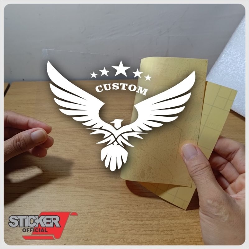 

sticker custum, visor custum nama sendiri, stiker ganti nama, wing. sayap