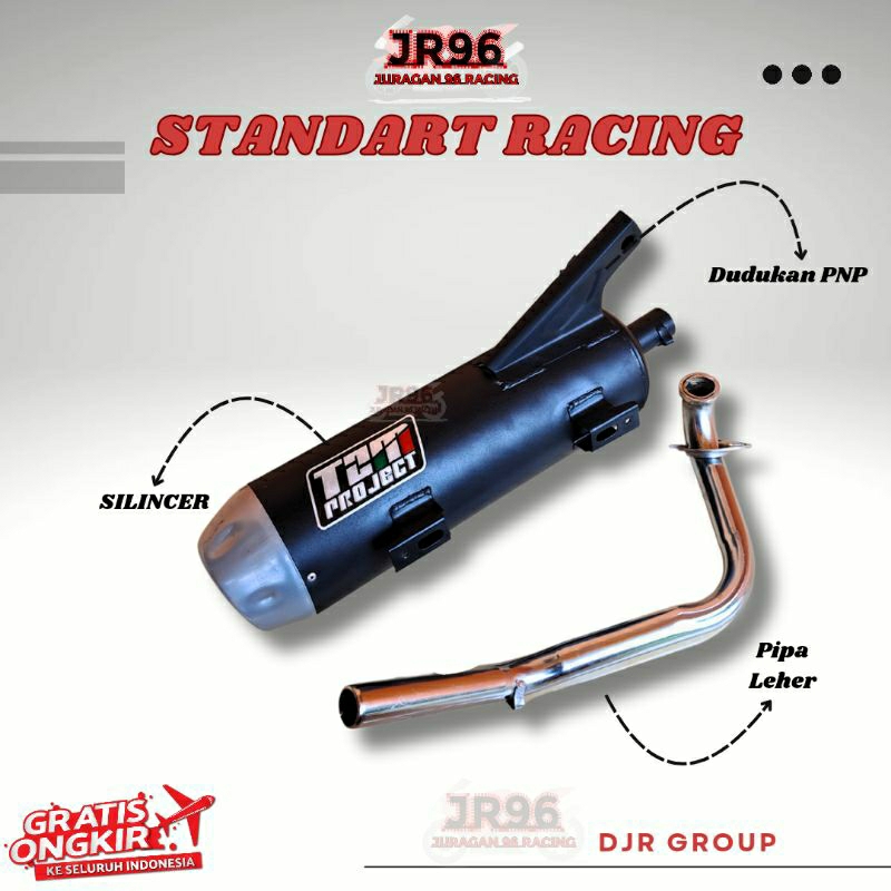 Knalpot Standar Racing ngebass adem beat, scoopy, vario, genio, beat deluxe, beat karbu, beat pgm-fi