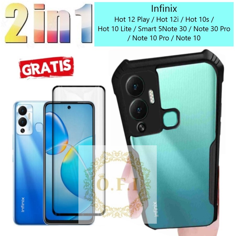 Paket 2in1 Case Infinix Hot 12 Play/Hot 12i/Hot 10s/Hot 10 Lite/Smart5/Note 30/Note 30 Pro/Note 10 P