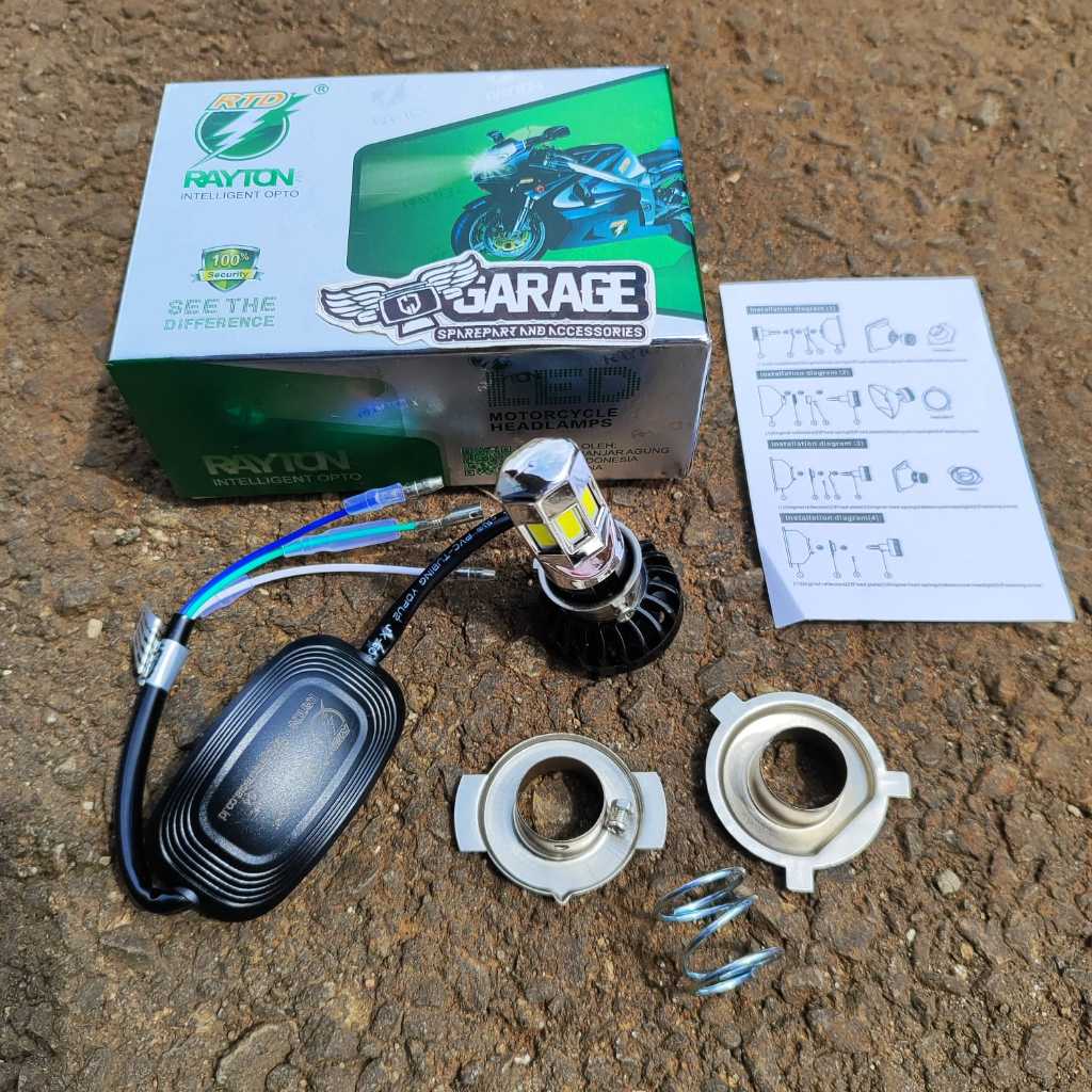 Bohlam LED win Lampu Depan LED Putih 6 Sisi putih Set Tahanan Pendingin Honda Win GL100 GLpro GLmax 