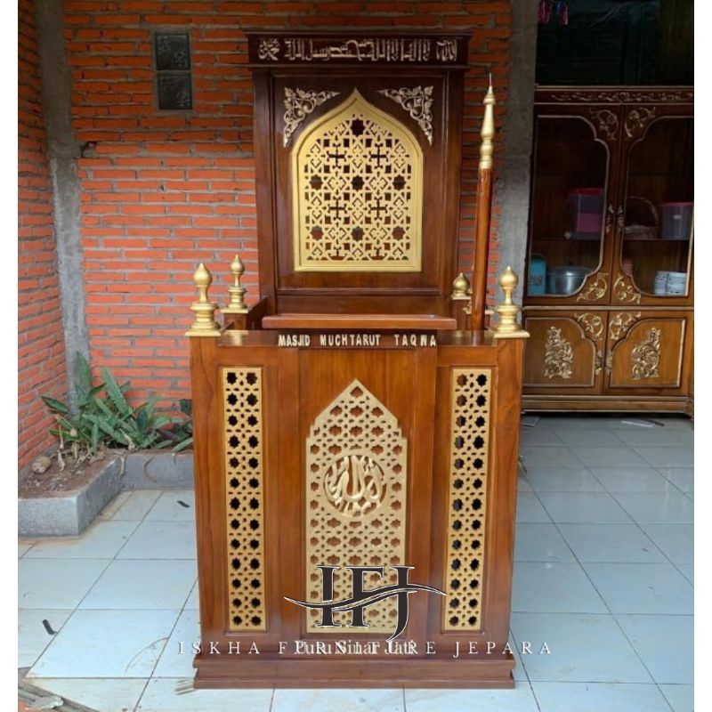 MIMBAR MASJID JATI_MIMBAR MASJID MINIMALIS JEPARA