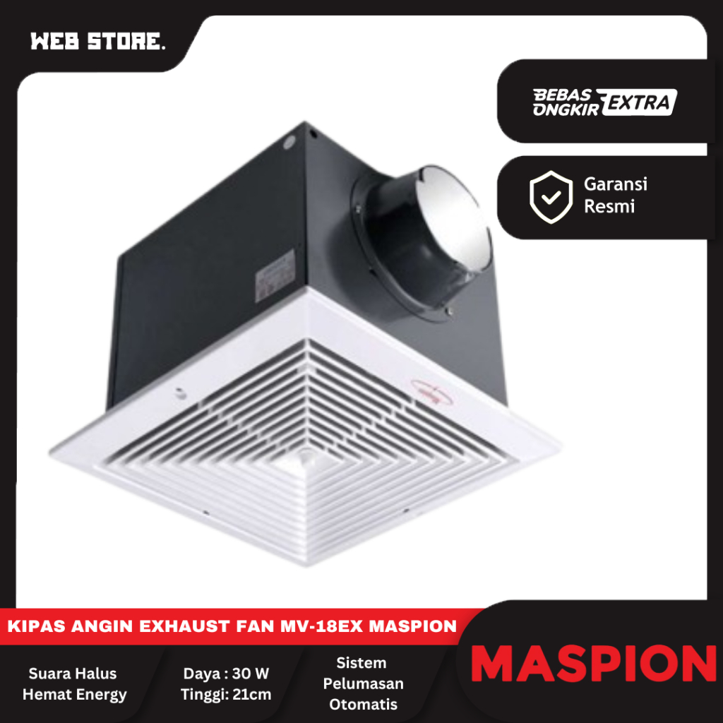 Kipas Angin Ventaliting Fan Eksos Exhaust Fan Plafon MV-18EX MASPION