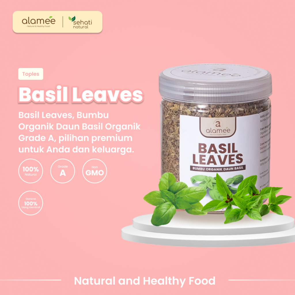 

ALAMEE Daun Basil Kering Bumbu Masak Kering Dapur Dried Leaf Murni Masakan Instan Organik Toples