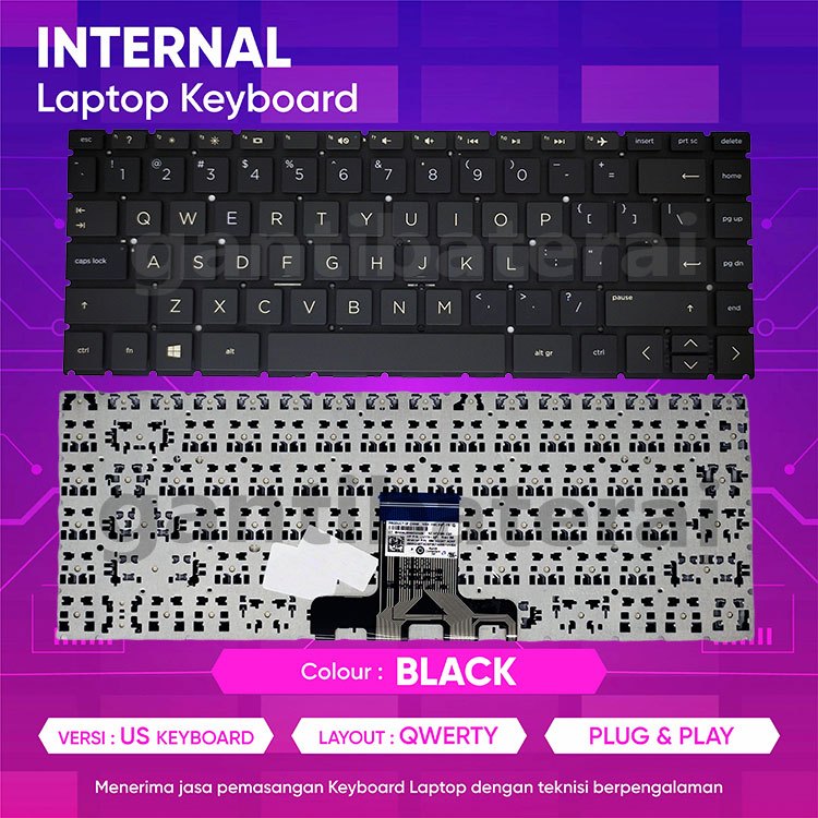 Keyboard Laptop HP 14-ck0011tu 14-ck0012tu 14-ck0013tu 14-ck0013tx hitam