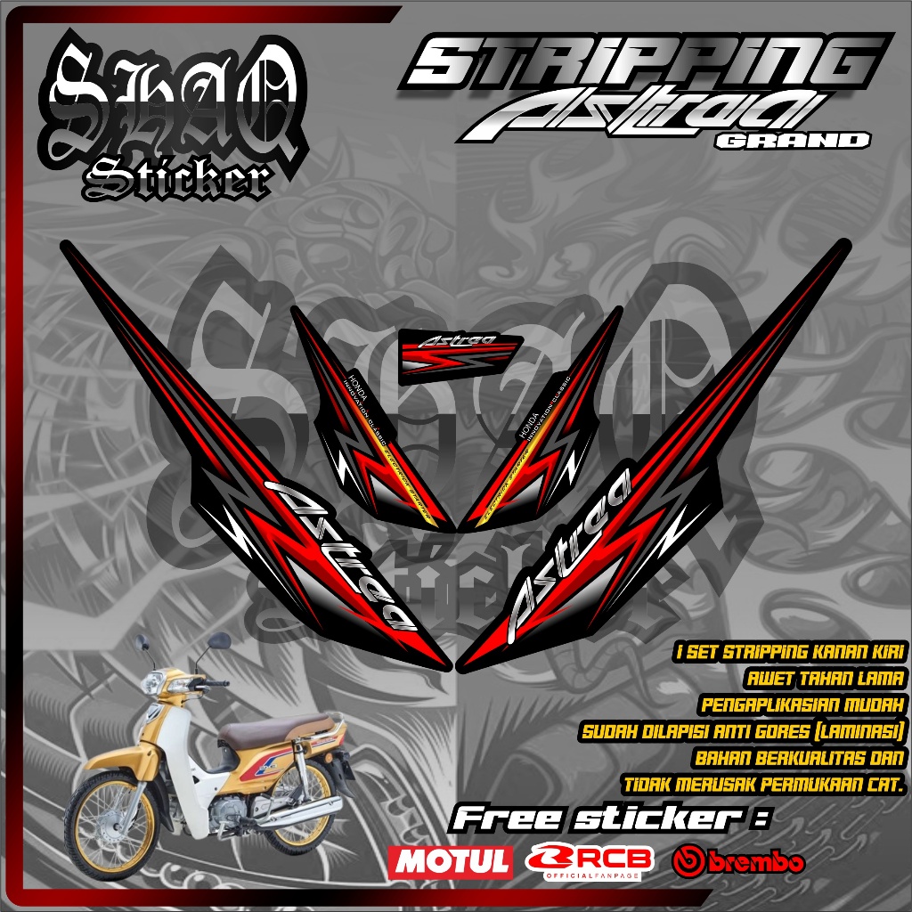 STRIPING VARIASI HONDA ASTREA GRAND / STICKER LIST MOTOR HONDA ASTREA GRAND