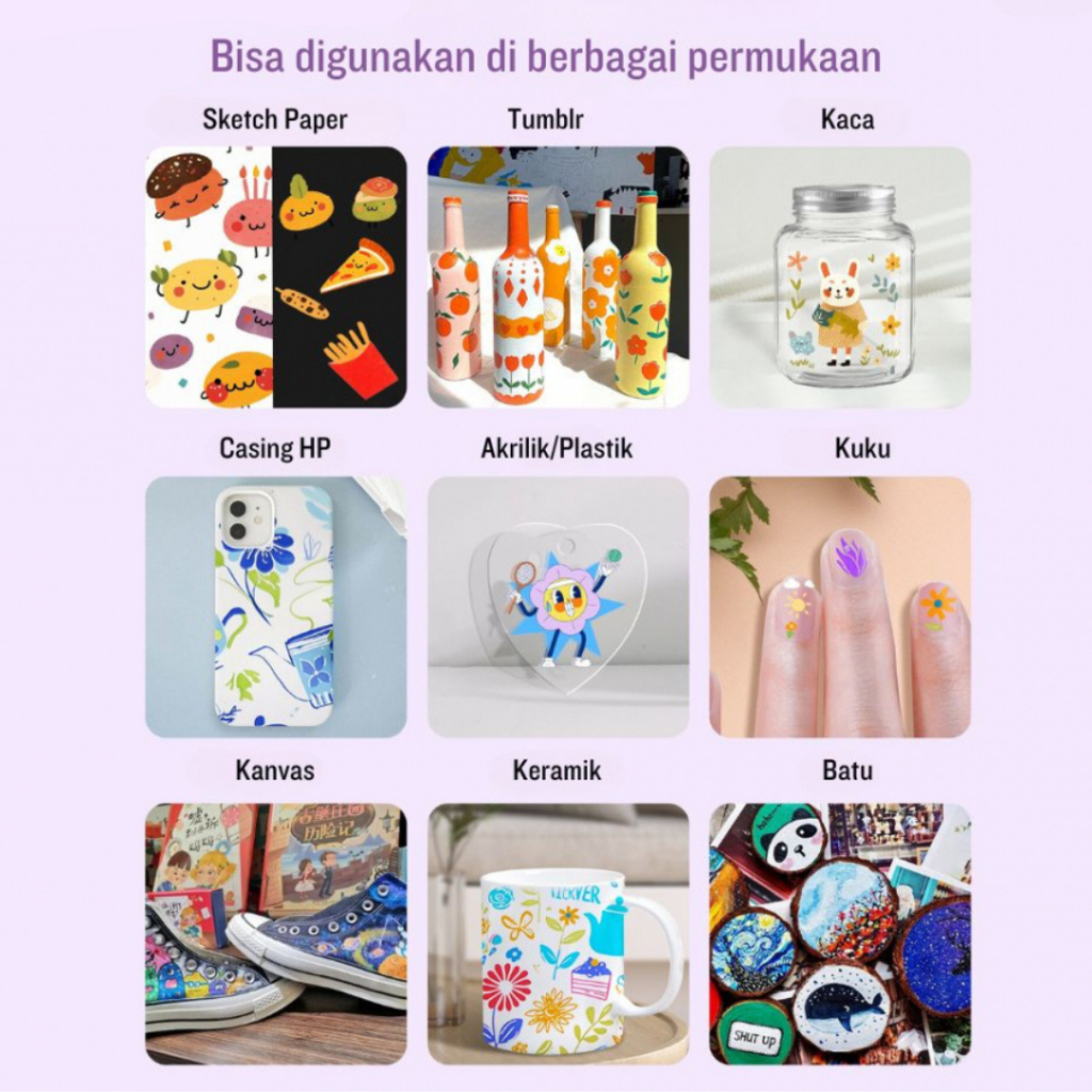 

1 Pcs Pen Painting Gelly Acrylic Marker Gelpen Color Drawing Pen Kuku Pen Gambar DiTangan Pulpen Gel Warna Acrylic - Pulpen Art 1.0mm