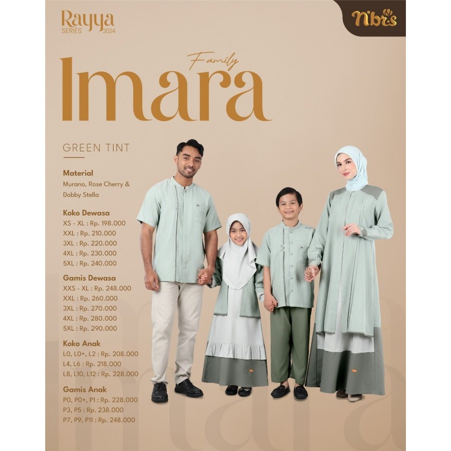 PROMO SARIMBIT NIBRAS 2024 IMARA GREEN TINT ORI/ BAJU SARIMBIT NIBRAS IMARA GREEN TINT/ SARIMBIT KEL