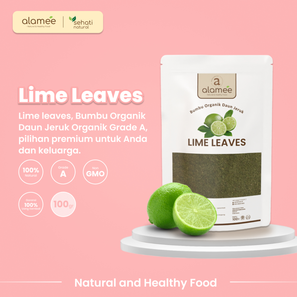 

ALAMEE Daun Jeruk Bubuk Lime Powder Bumbu Dapur Instan Organik Murni Asli Tanpa Campuran 100g