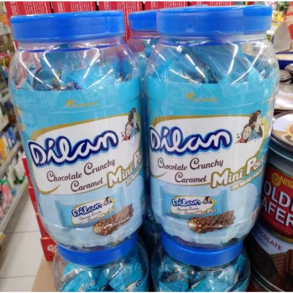 

Dilan Toples isi 25 chocolate caramel murah | jajan parcel lebaran | jajan coklat crispy Dilan