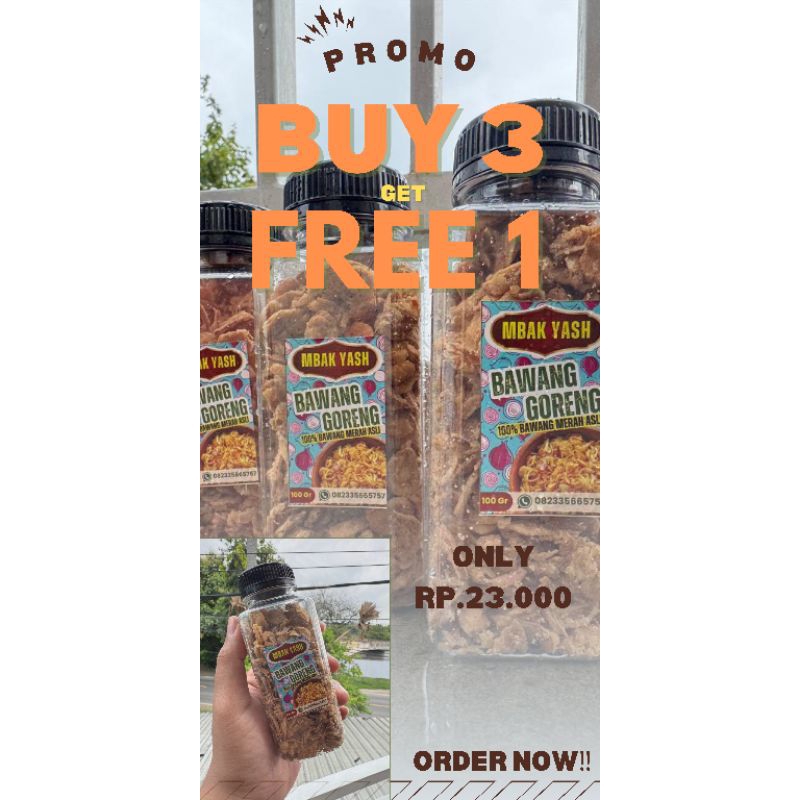 

Beli 3 Gratis 1‼️.Bawang goreng tepung.Bawang goreng tepung Mbak Yash.Bawang goreng.Promo buy 3 Get 1.