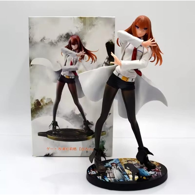 makise kurisu white coat style steins gate pvc action figure