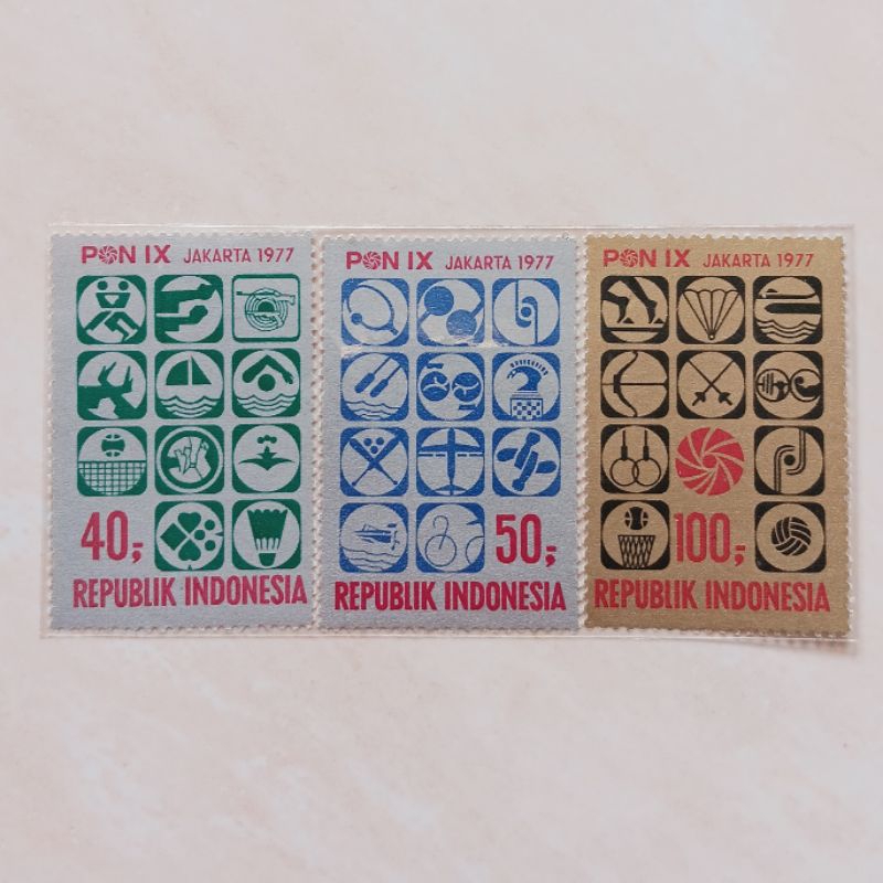 

(AC) Perangko Indonesia 1977 PON ke IX Set Lengkap 3 pcs Mint