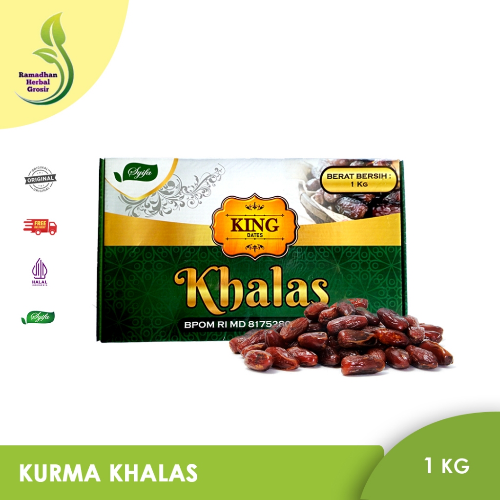 

Kurma Khalas 1 KG KING DATES Syifa Original 100 % Organik