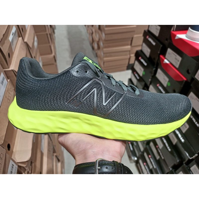 Sepatu olahraga pria New balance NB 420 black green neon Men running shoes original