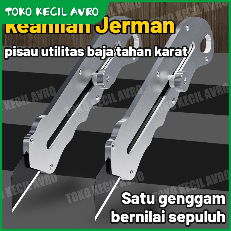 

6in1 Pisau Cutter Cutter Pisau 18mm Cutter Besi Stainless Besar Cutter Pisau Pemotong Kertas