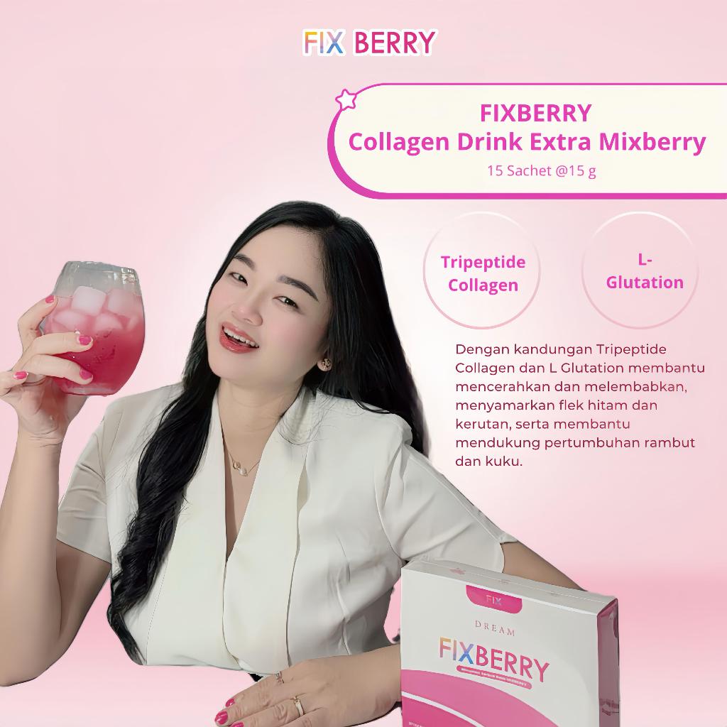 

FIXBERRY Collagen Drink | FIX DREAM | Collagen Tripeptida Ikan | 1 Box 15 Sachet | BPOM