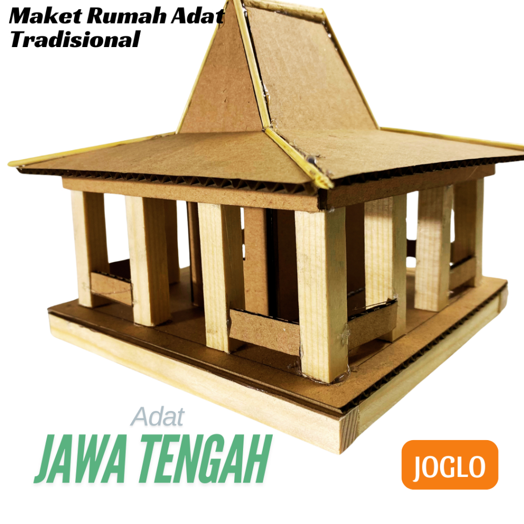 Sudah Dirakit Diy Maket Rumah Joglo dari bahan kardus miniatur rumah joglo kerajinan tangan