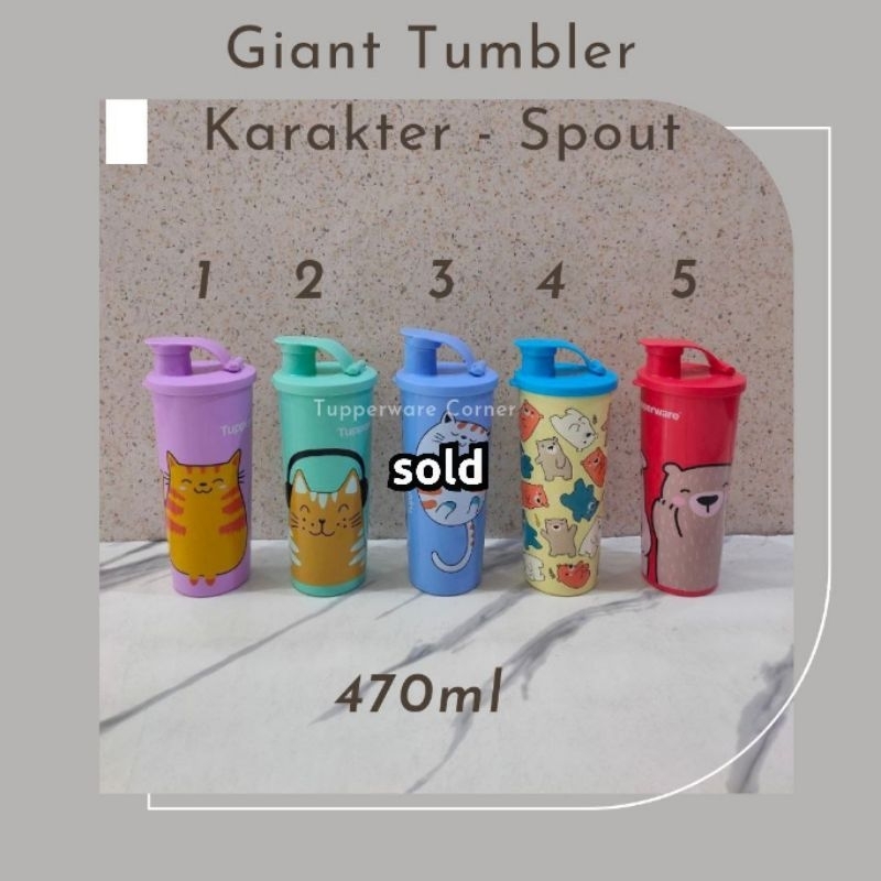 TUPPERWARE // Botol Minum // Giant Tumbler Karakter Tutup Spout