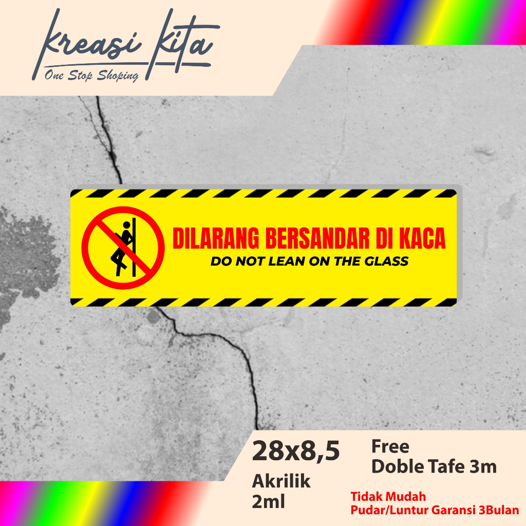 

AKRILIK CUSTOM AWAS KACA TIPE 4 ACRILYC SIGNAGE CUSTOM