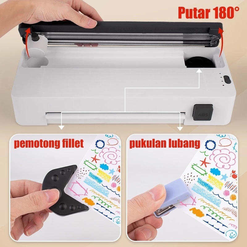 

Reaim Mesin Laminating 7in1 A4/F4(230mm) 80-125 Mic Laminasi Hot & Cold Foto Dokumen Dilengkapi