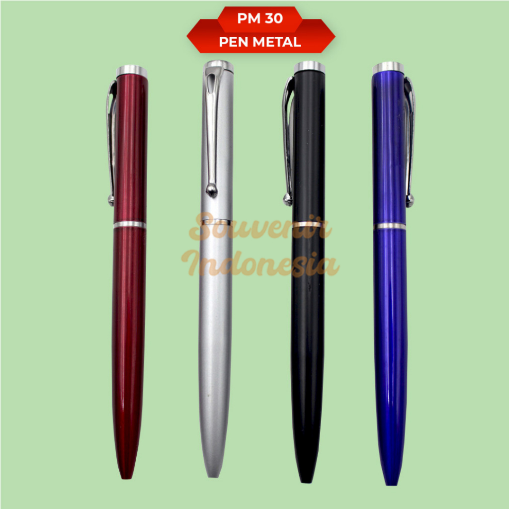 

Pen Metal Pulpen Stainless Besi Custom Grafir Logo Nama Ballpoint PM30