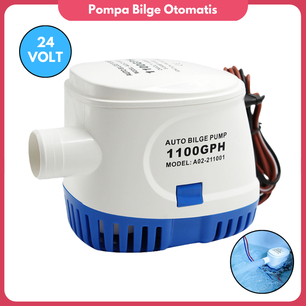 Pompa air bilge otomatis Submersibel DC 12 V 24 Volt 1100 GPH pompa sedot kuras otomatis pompa air c