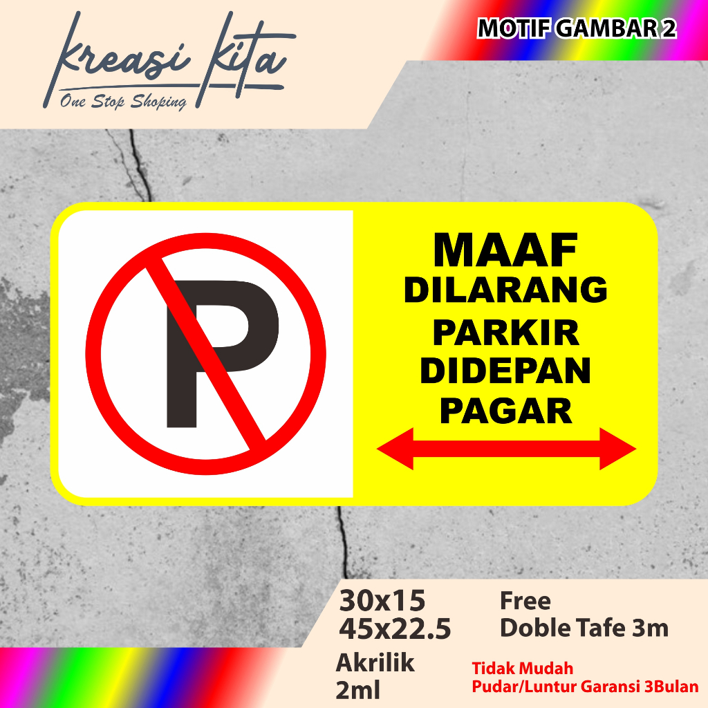 

AKRILIK CUSTOM DILARANG PARKIR TIPE 2 ACRILYC CUSTOM SIGNAGE