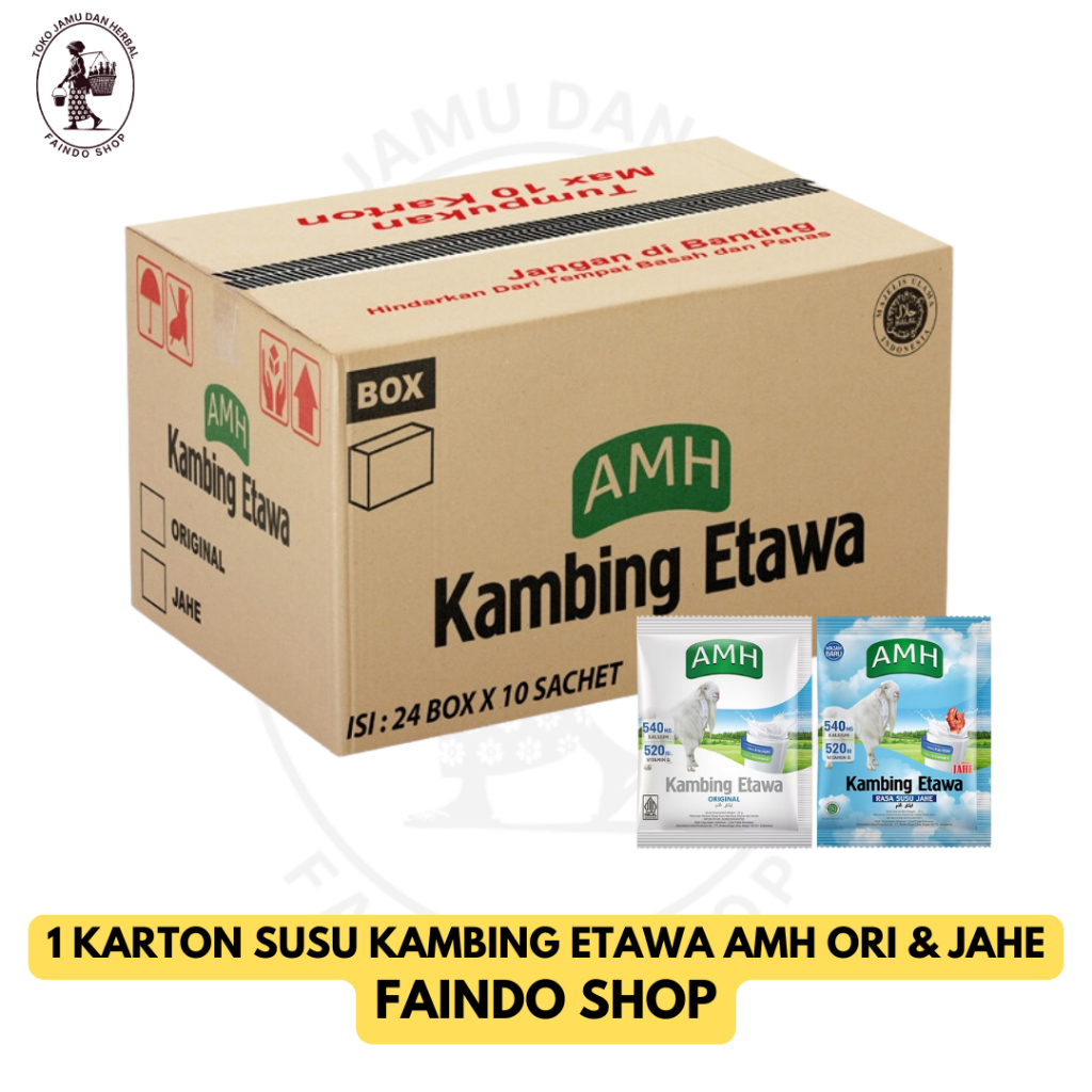 

Susu Kambing Etawa AMH Asli Isi 10 Sachet Original dan Susu Jahe Karton Isi 15 Renceng