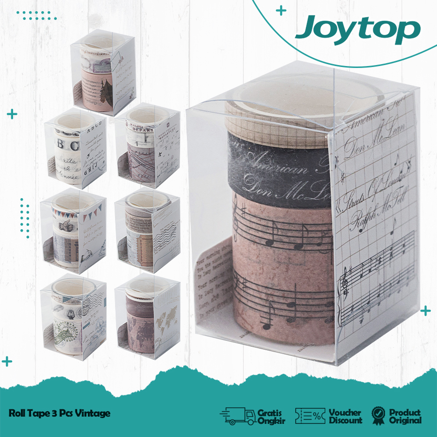 

JOYTOP 3PCS Vintage Washi Tape Aesthetic Decor