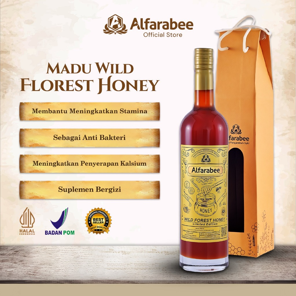 

Alfarabee - Madu Wild Forest Honey Murni Asli 100% Tanpa Campuran Alami Bersertifikasi BPOM