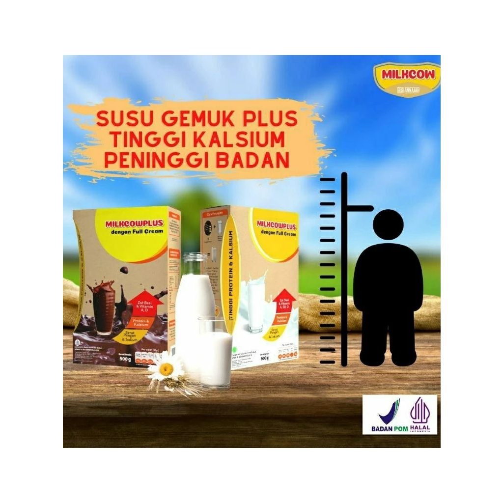 

MILKCOW Plus 500g Penggemuk dan Peninggi Badan Tinggi Kalsium dan Protein