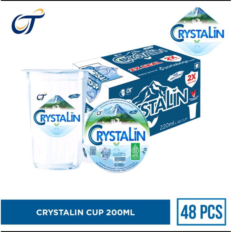 

crystalin 200ml CUP x 48pcs, siap kirim instant kurir, gosend, grab