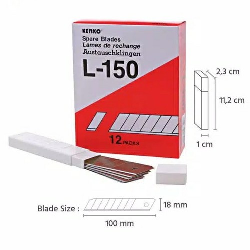 

KENKO CUTTER BLADE / Isi Pisau Pemotong / Isi Cutter L-150 (18 Mm)