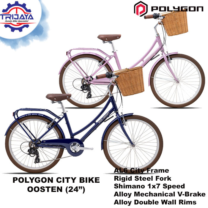 Polygon Sierra Oosten [24 inch] Sepeda Keranjang Rotan Vintage City Bike