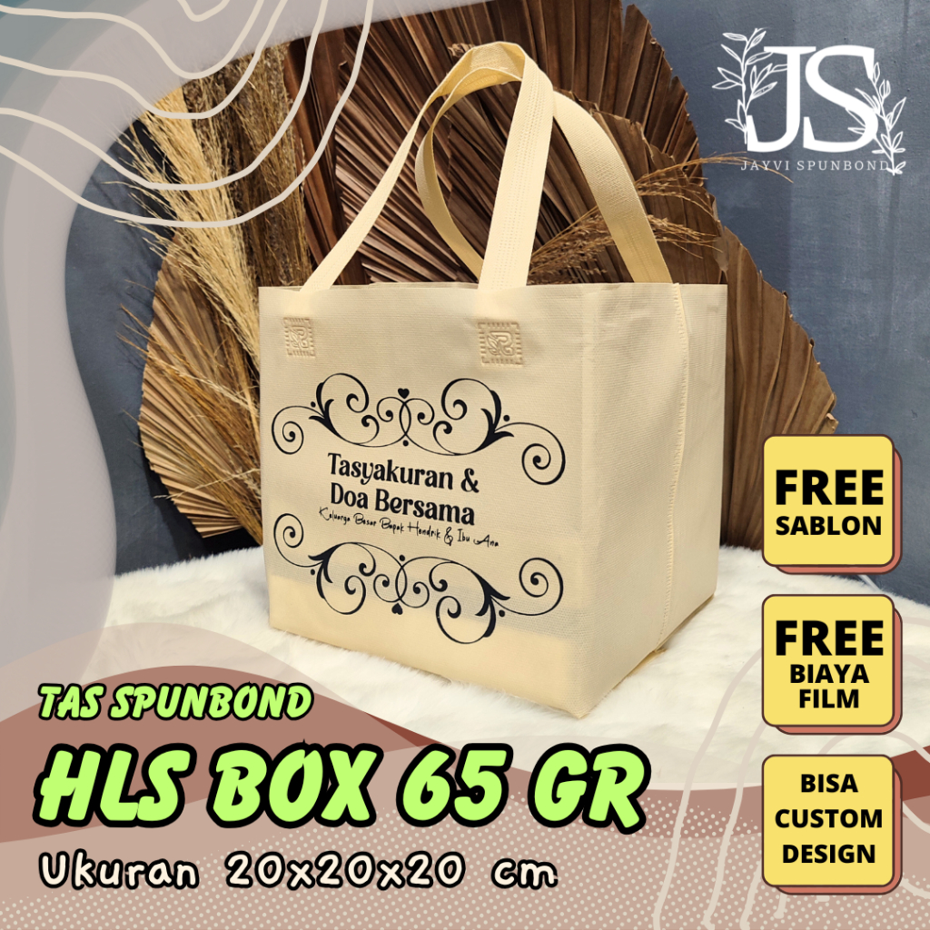 

[ FREE SABLON ] Tas Spunbond Box Handle Lipat Samping Tas Kotak Makanan Goodie Bag 65 Grm Ukuran 20x20x20 cm Spunbondpro bag store
